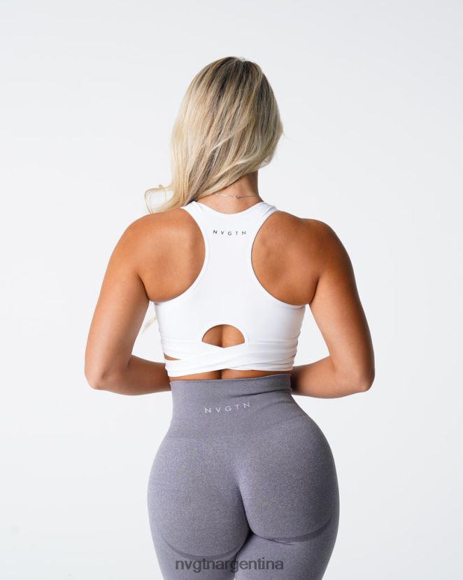NVGTN top tipo sujetador sin costuras esculpido aptitud física blanco mujer 02B4LN201